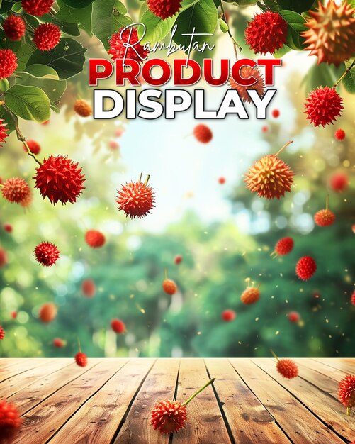 A poster design for product presentation with rambutan