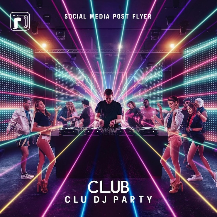 PSD djクラブダンスのポスター