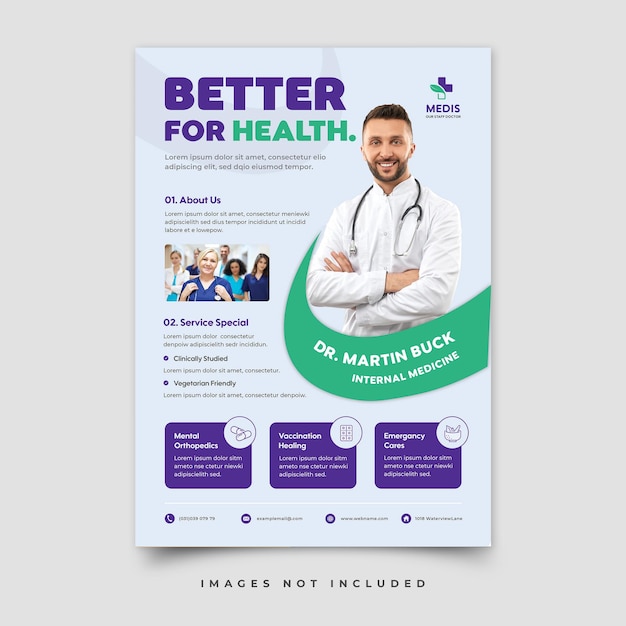 医師の健康のためのポスター。