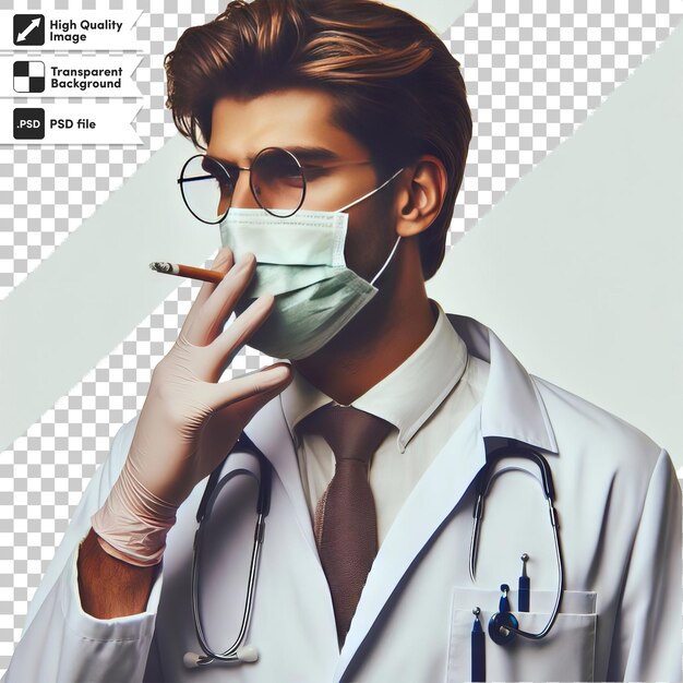 A poster for a doctor with a mask on it