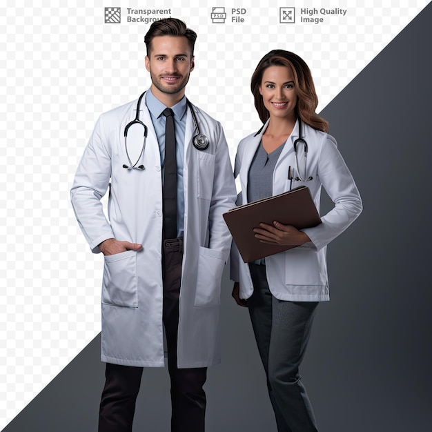 PSD a poster for a doctor and a woman with a folder in their hands.