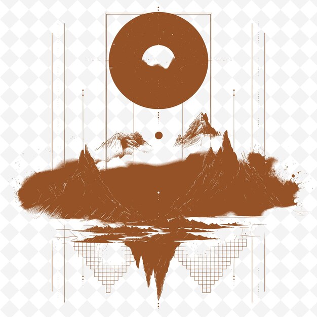 PSD a poster for a donut with a picture of a mountain and a donut