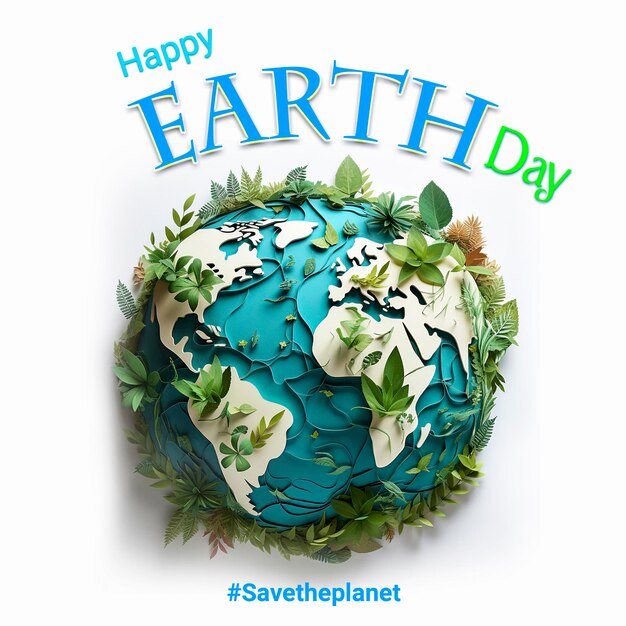 PSD a poster for earth day with a picture of a globe and the words earth day