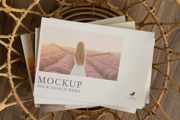 Poster on elegant magazine mock-up