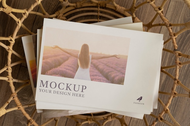 PSD poster on elegant magazine mock-up