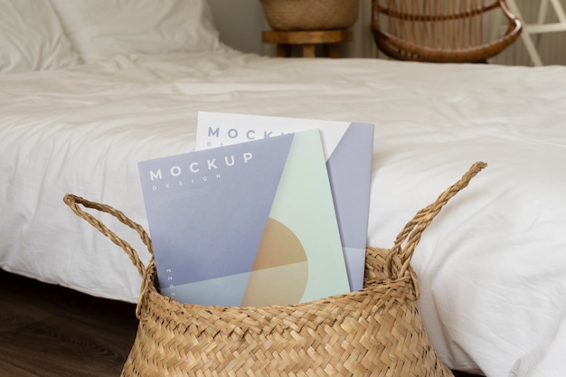 poster on elegant magazine mock-up