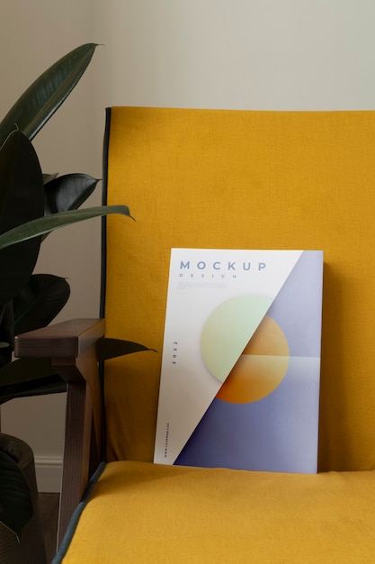 Poster on elegant magazine mock-up