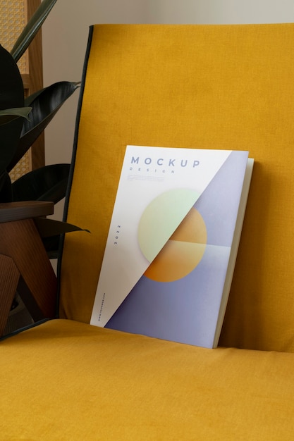 Poster on elegant magazine mock-up