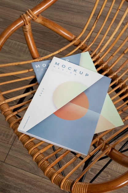 Poster on elegant magazine mock-up