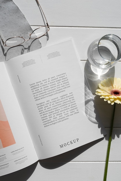 PSD poster on elegant magazine mock-up