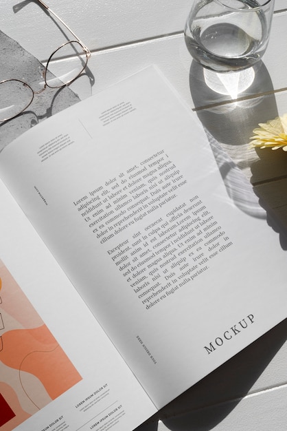 Poster on elegant magazine mock-up