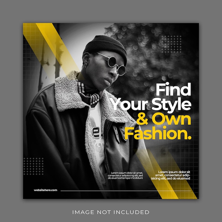 PSD a poster for a fashion magazine called find your style and own fashion.
