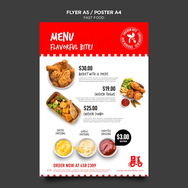 PSD poster fast food template