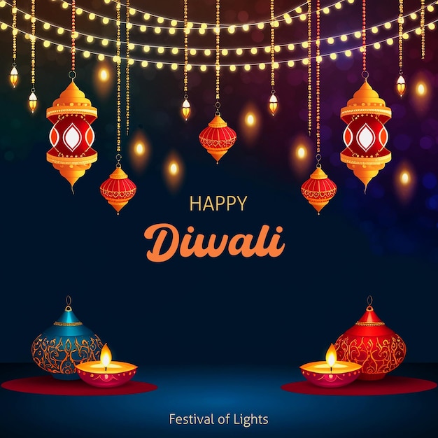 a poster for festival that says happy dewali festival