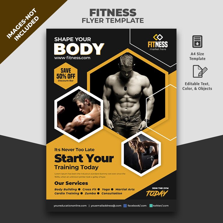 PSD a poster for a fitness center for fitness center
