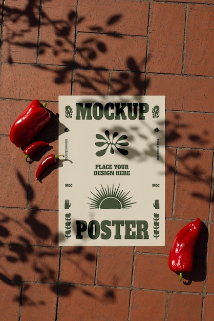 poster on the floor with mexican food