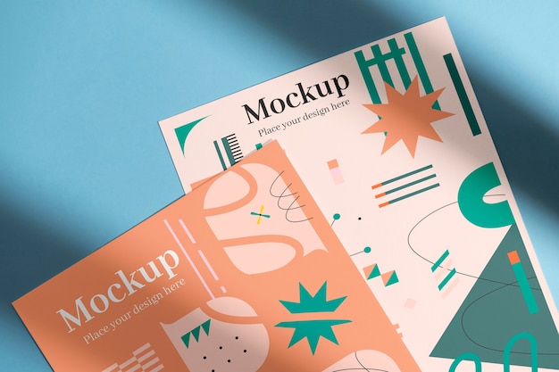 Poster or flyer mock-up design with muted colors