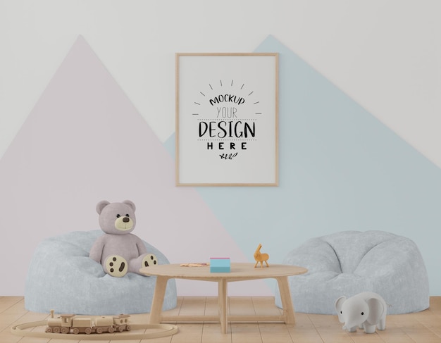 Poster Frame in Kids room Mockup