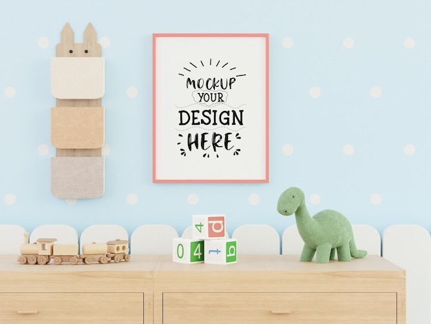 Poster Frame in Kids room Psd Mockup