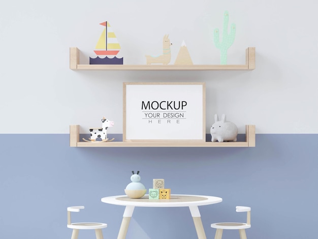 Poster Frame in Kids room Psd Mockup