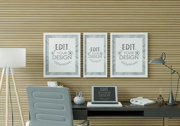 Poster Frame in living room  Mockup