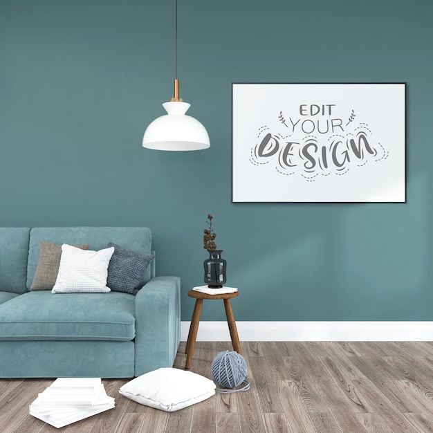 Poster frame in living room  mockup