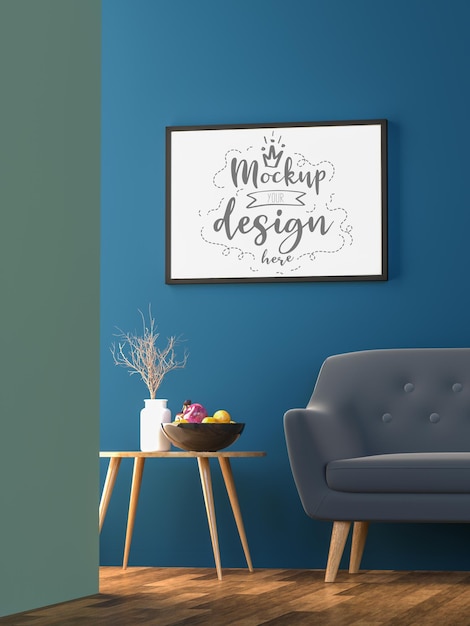 Poster Frame in living room  Mockup