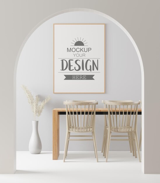 Cornice poster in soggiorno mockup