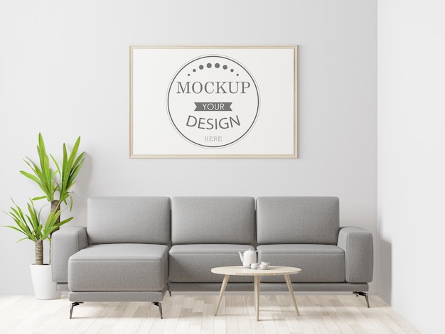 Poster Frame in living room  Mockup