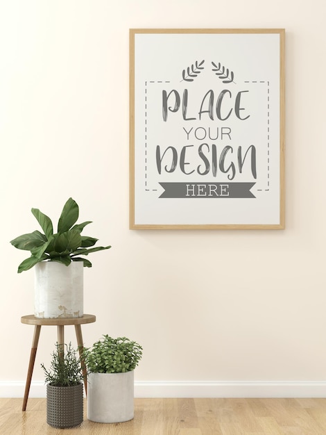 Poster Frame in living room  Mockup