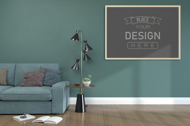 Poster Frame in living room  Mockup