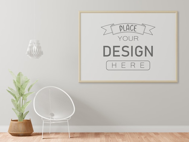 Poster Frame in living room  Mockup