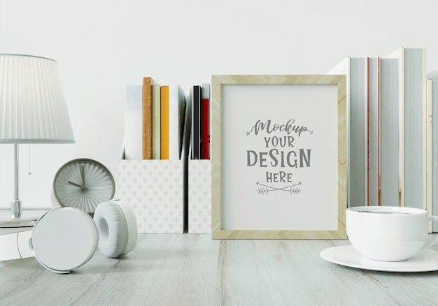 Poster Frame in living room  Mockup