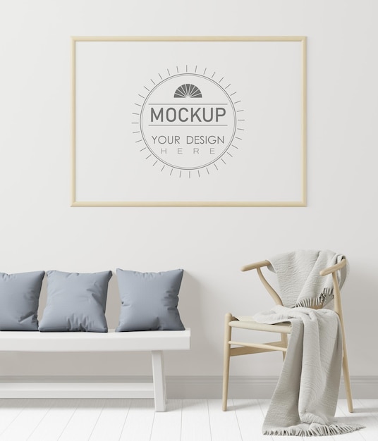Poster Frame in living room  Mockup