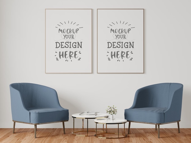 Poster Frame in living room  Mockup