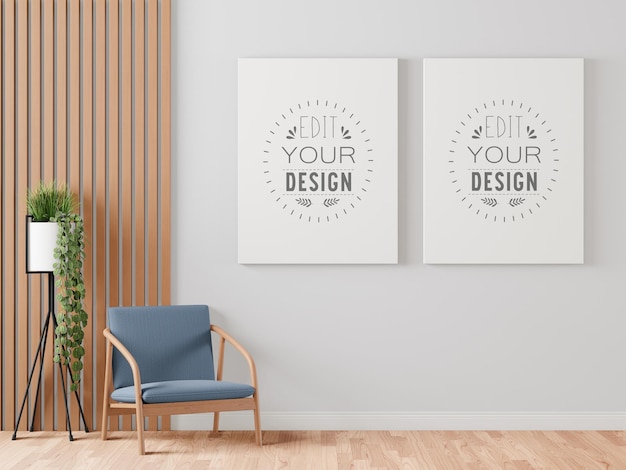 Poster Frame in living room  Mockup