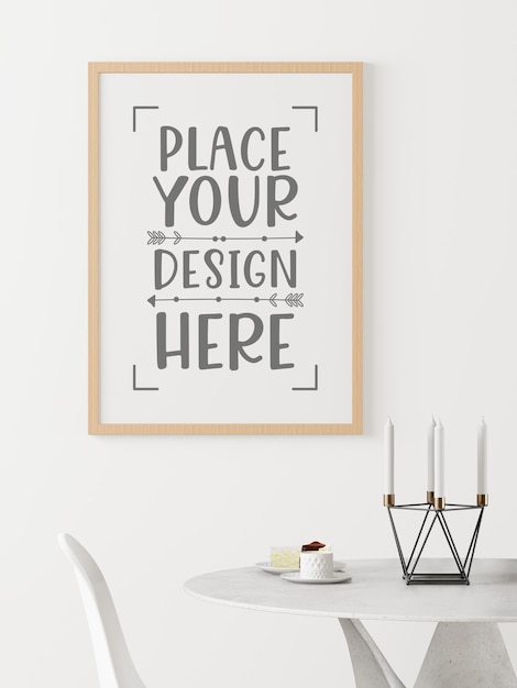 Poster frame in living room  mockup