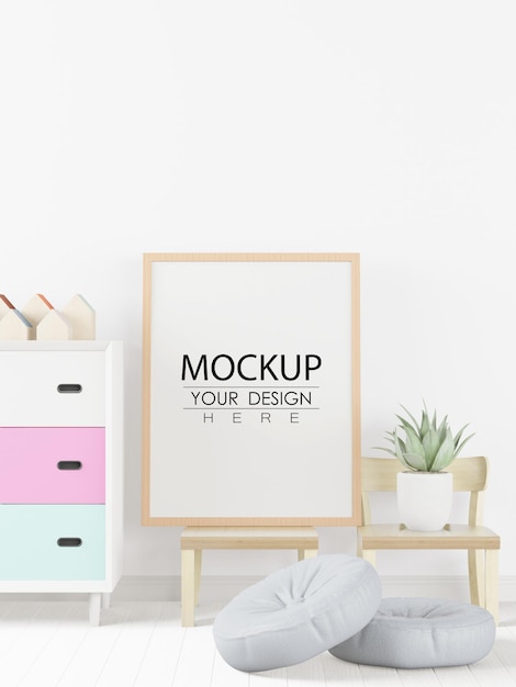 Cornice per poster nel mockup del soggiorno