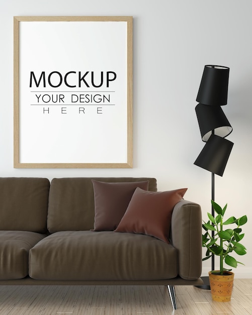 Poster Frame in living room mockup