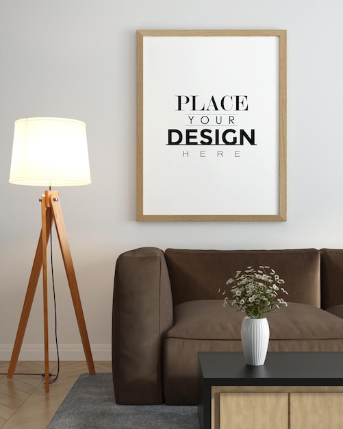 Poster Frame in living room mockup