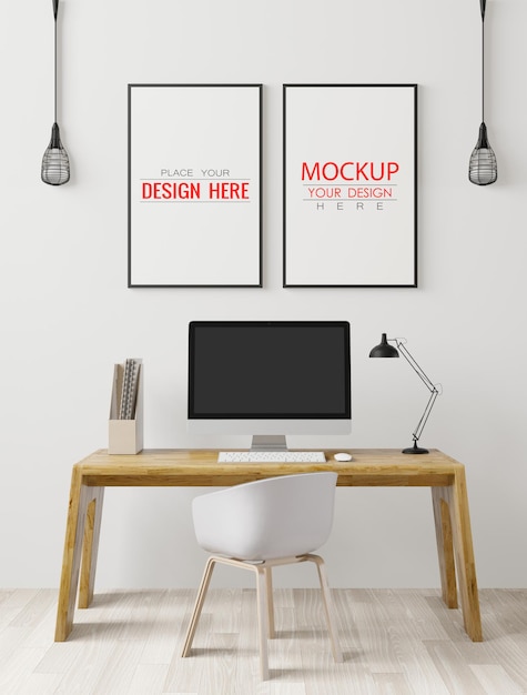 Poster Frame in living room Mockup