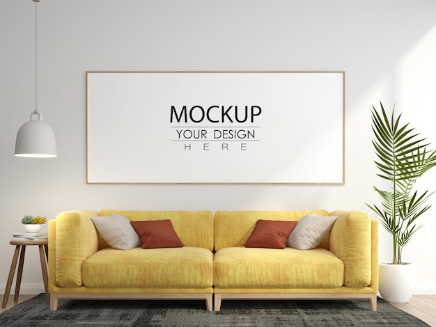 Poster Frame in living room Mockup