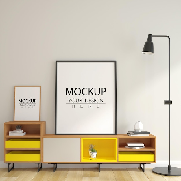 Poster Frame in living room Mockup