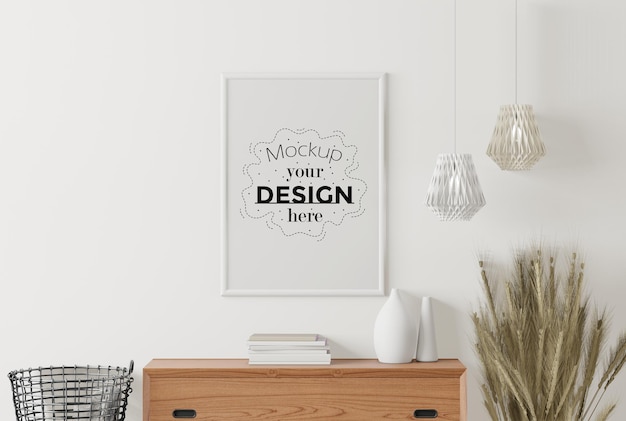 Poster Frame in living room  Mockup