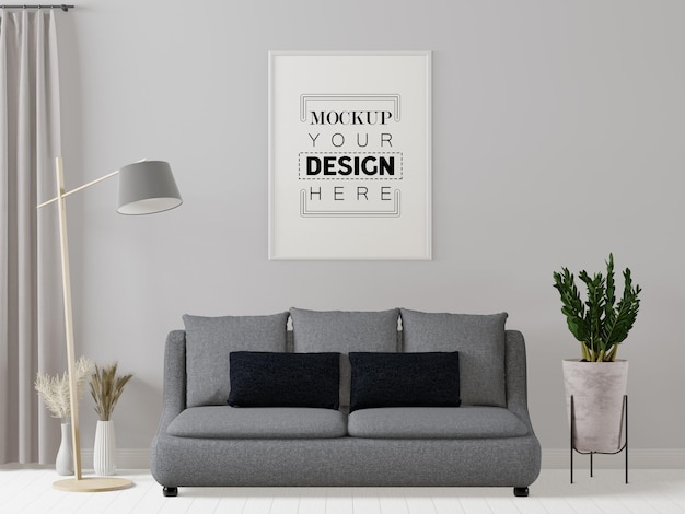 Cornice poster in soggiorno mockup