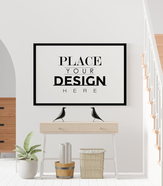 Poster frame in living room  mockup