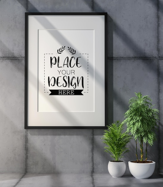 Poster Frame in living room  Mockup