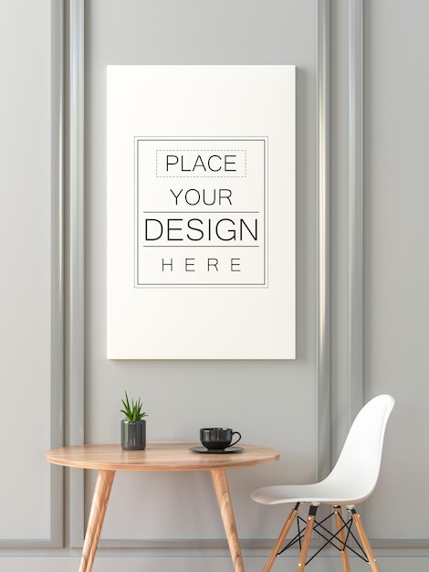 Cornice poster in soggiorno mockup