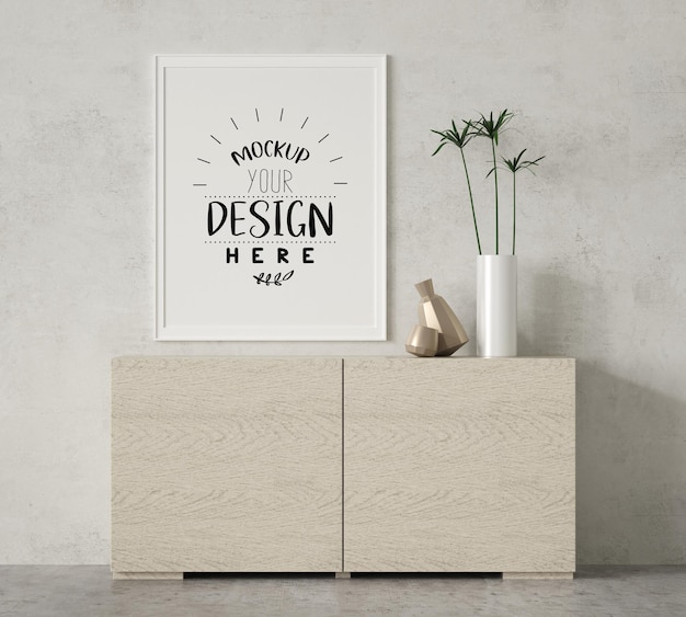 Poster Frame in living room  Mockup