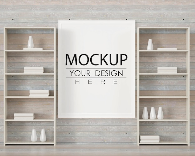 Poster frame in living room  mockup